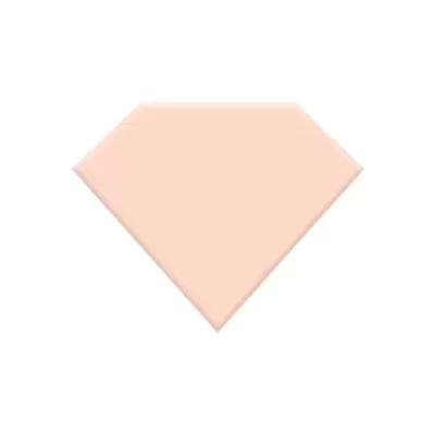 Azulejo cerâmico rosa claro em formato de losango