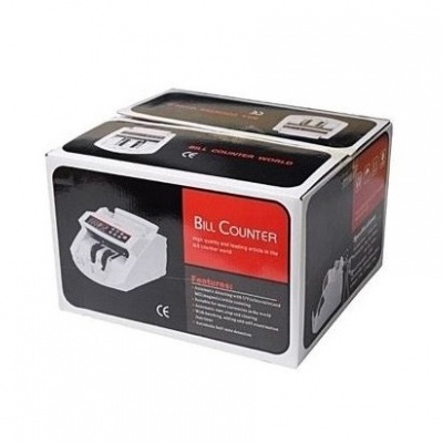 Caixa de máquina contadora de notas Bill Counter em plástico branco.