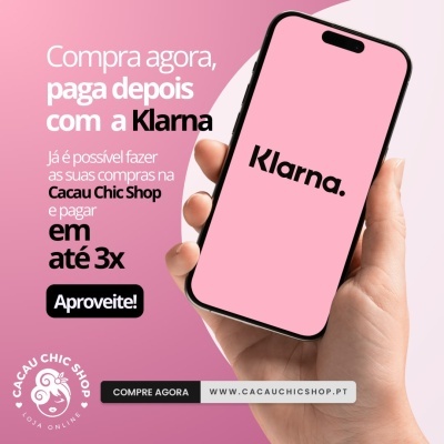 Promoção para pagamento em até 3x na loja Cacau Chic Shop com Klarna