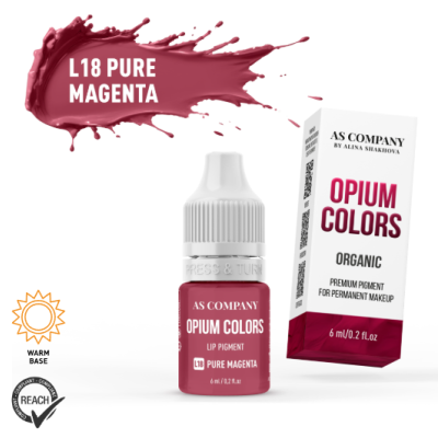 Frasco e embalagem pigmento labial Opium Colors Pure Magenta