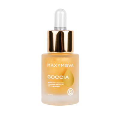 Frasco de sérum MAXYMOVA GOCCIA com conta-gotas dourado