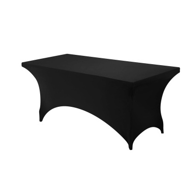 Mesa retangular com capa preta elástica