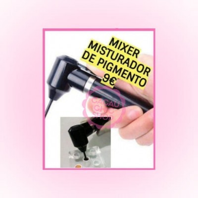 Mixer misturador de pigmento preto com texto promocional