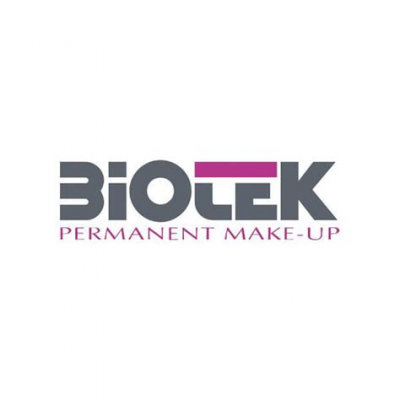 Logótipo da marca Biotek com texto PERMANENT MAKE-UP em fundo branco