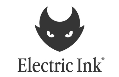 Logótipo preto com texto Electric Ink® em fundo branco