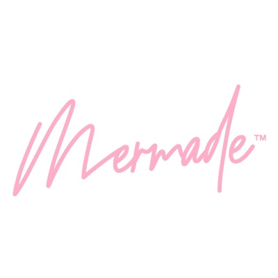 Logótipo com a palavra Mermade em cor-de-rosa clara