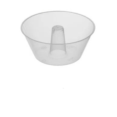 Tampa plástica transparente redonda com cone central