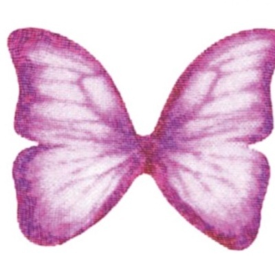 Borboleta artificial rosa com asas em padrão translúcido