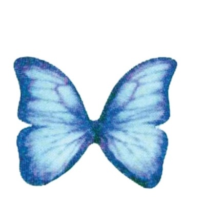 Borboleta decorativa azul com padrão de veias nas asas
