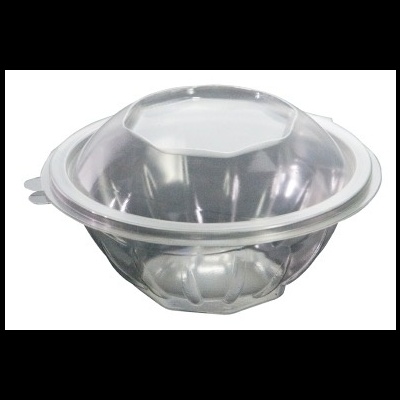 Tigela de plástico transparente com tampa