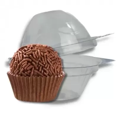 Embalaem plástica para um brigadeiro, brigadeiro com granulados de chocolate