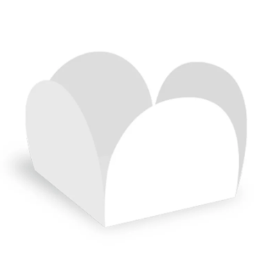 Caixa branca de cartão com formato ondulado