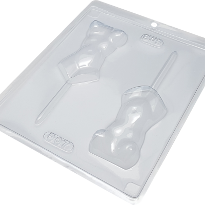 Molde plástico transparente para ursinhos de chocolate em forma de pirulito