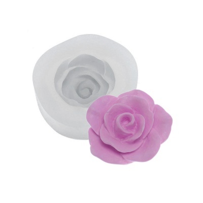 Molde de silicone branco com flor lilás