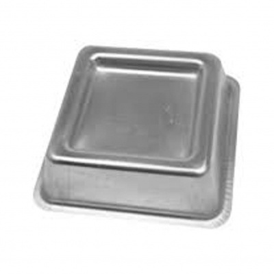 Formas quadradas metálicas para bolos, acabamento em inox prateado