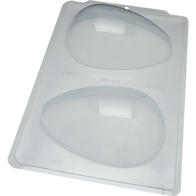 Moldes plásticos transparentes para ovos de Páscoa com inscrições EMB SP61 500g