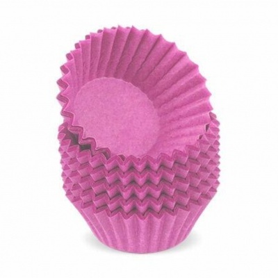 Formas cor de rosa para queques empilhadas