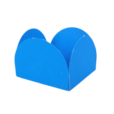 caixa de papel azul com bordas arredondadas