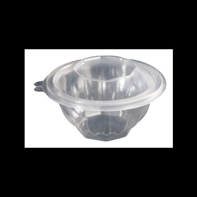 Embalagem plástica transparente com tampa circular