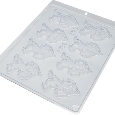 Forma plástica transparente com moldes de cachorro