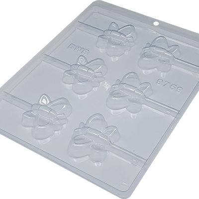 Forma plástica transparente com desenhos de unicórnios para pirulitos