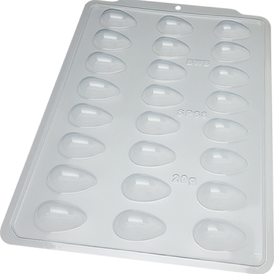 Moldes plásticos transparentes para ovos de Páscoa em formato ovo