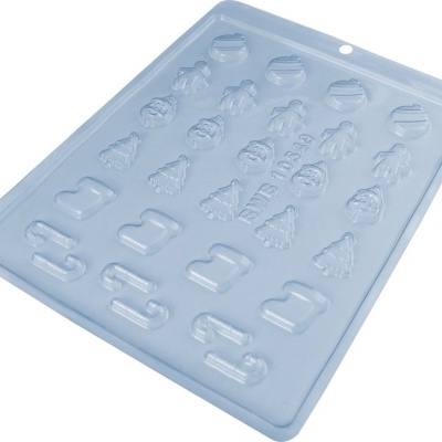 Moldes de plástico transparentes com formatos de motivos de Natal