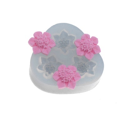 Molde de silicone para flores cor-de-rosa