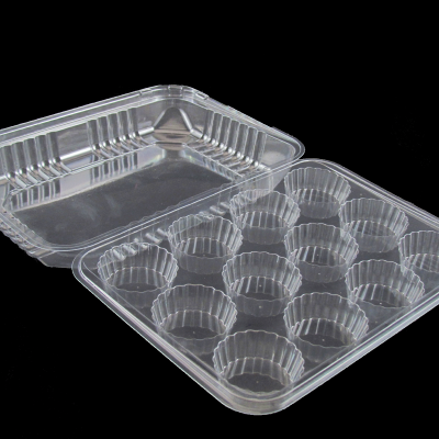 Embalagem plástica transparente para cupcakes com 12 compartimentos