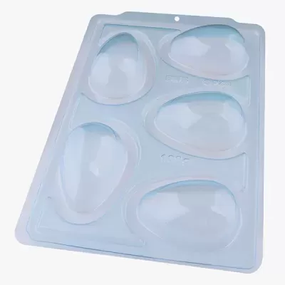 Moldes transparentes de plástico com cinco cavidades em forma de gota