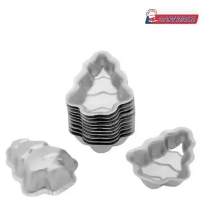 Conjunto de cortadores de bolacha em aço inoxidável formato árvore de Natal