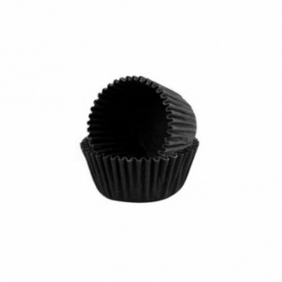 Copos de papel preta para doces com textura vincada