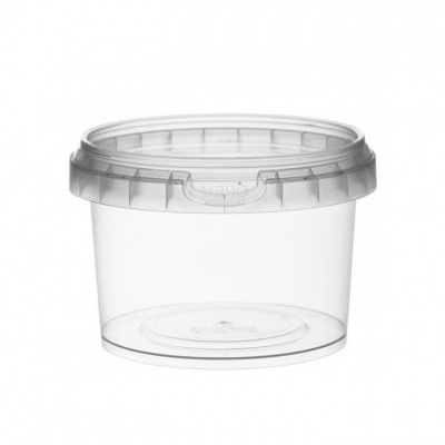 Recipiente plástico transparente com tampa