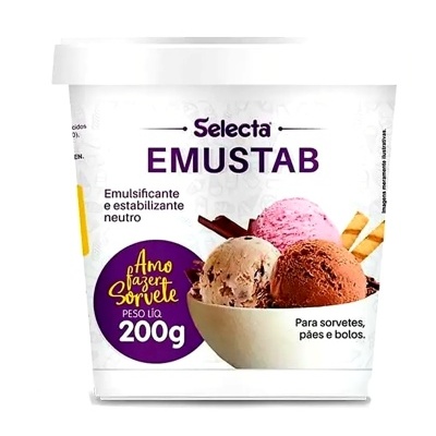 Embalagem branca de plastico EMUSTAB Selecta para fazer sorvete