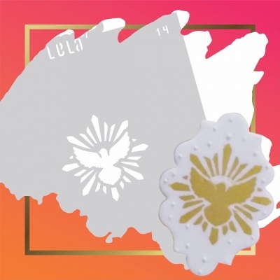 óleo perfumado Leilani com pomba dourada em etiqueta branca