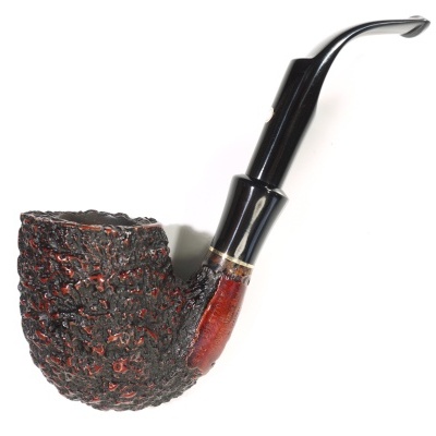 Cachimbo de fumar com textura áspera castanha e boquilha preta