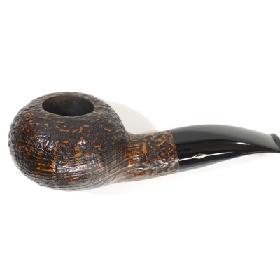 Cachimbo de madeira rústica castanha e preto com bocal preto brilhante e detalhe branco