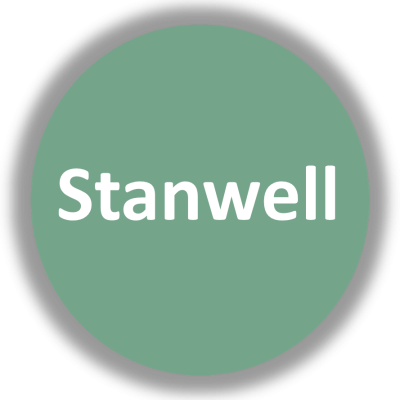 Logotipo circular verde com a palavra Stanwell