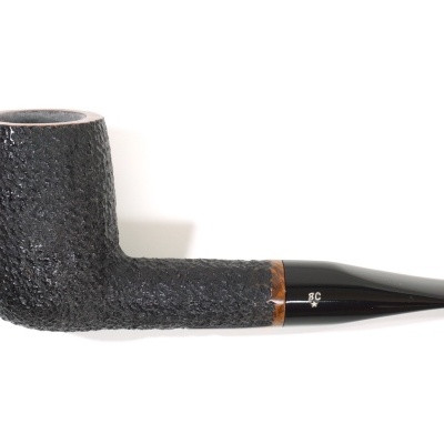 Cachimbo de tabaco preto texturizado com bocal preto brilhante