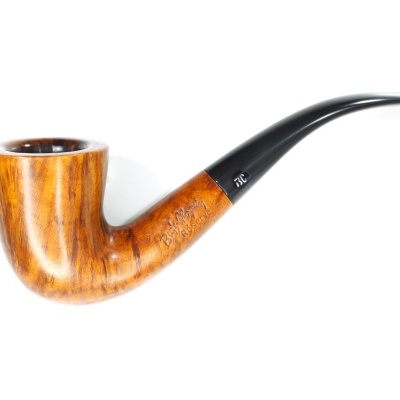 Cachimbo de fumar de madeira castanha com bocal preto curvado