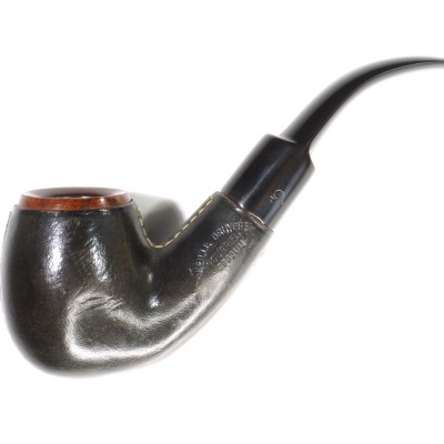 Tabaqueira preta texturizada com bocal curvo preto