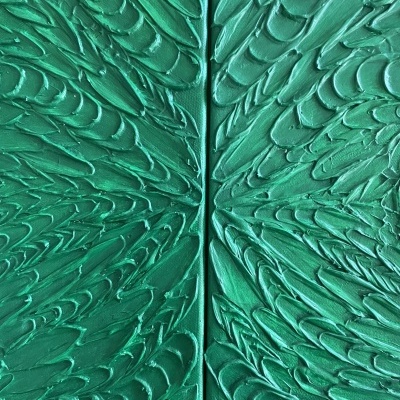 Superfície texturada em verde com padrão ondulado simétrico