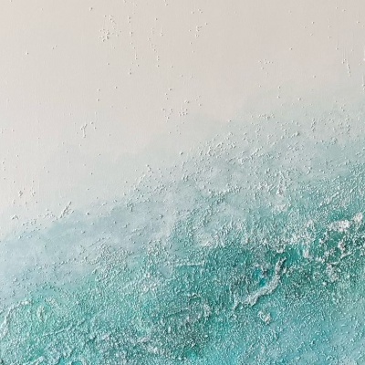 Superfície texturizada com cores branco e verde água em estilo abstrato