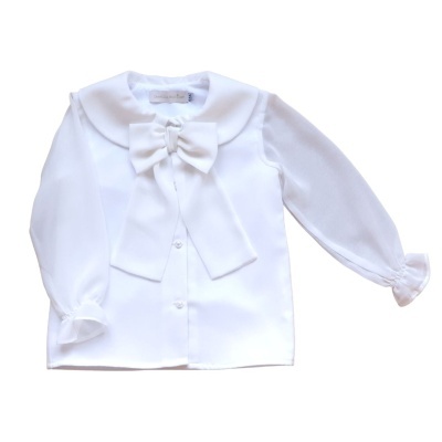 Blusa infantil branca com laço e botões