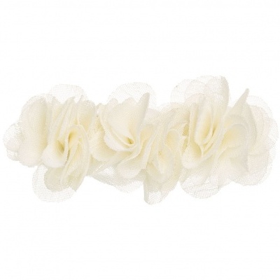 Faixa de flores de tecido transparente creme