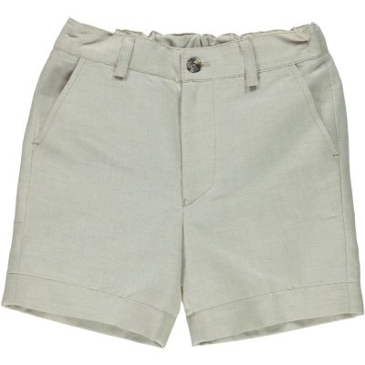 Calções femininos bege claros com bolso e botão