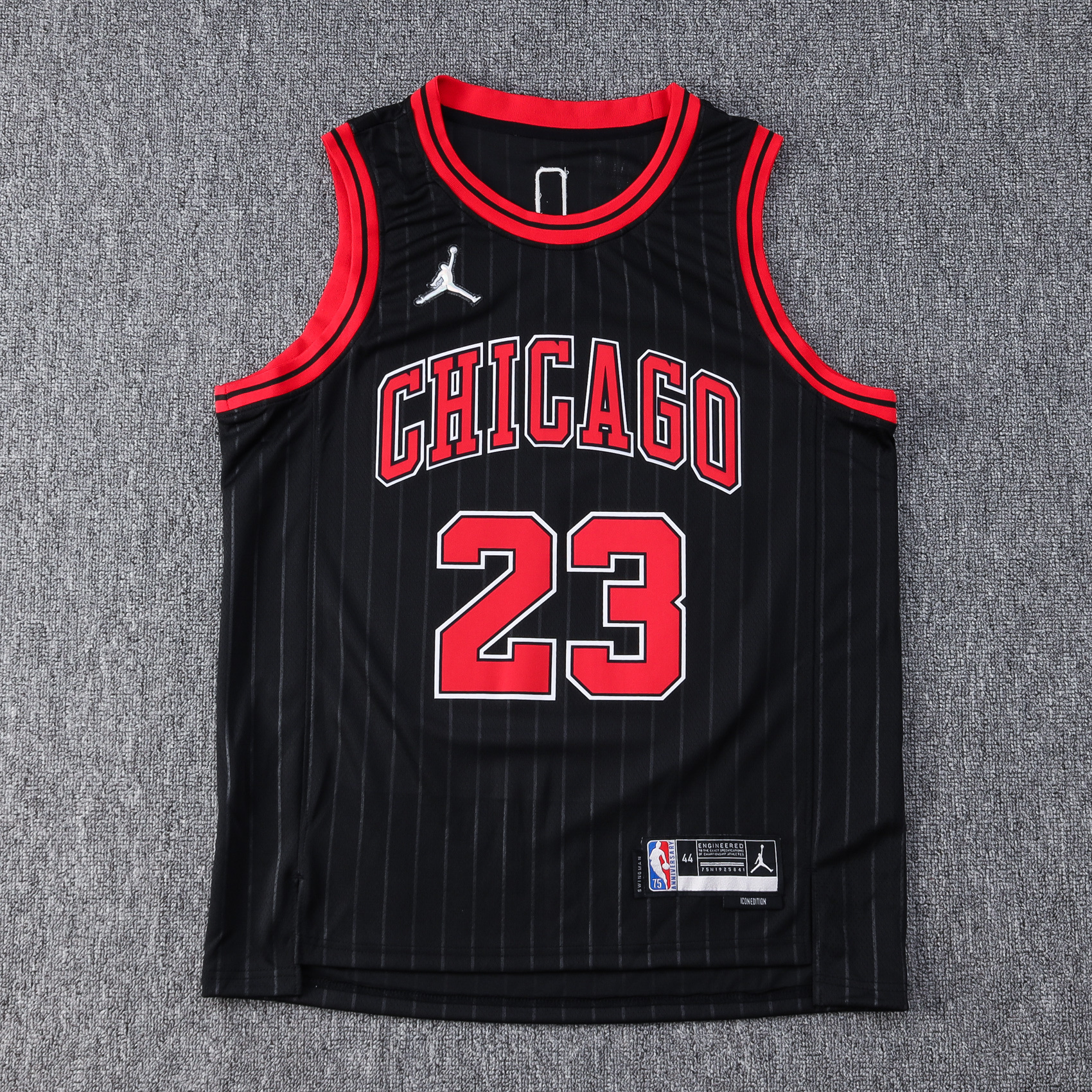 Camisola Chicago Bulls Preta Jordan Nº 23 NBA 22/23 — Edição Heat-Pressed | S ao 2XL