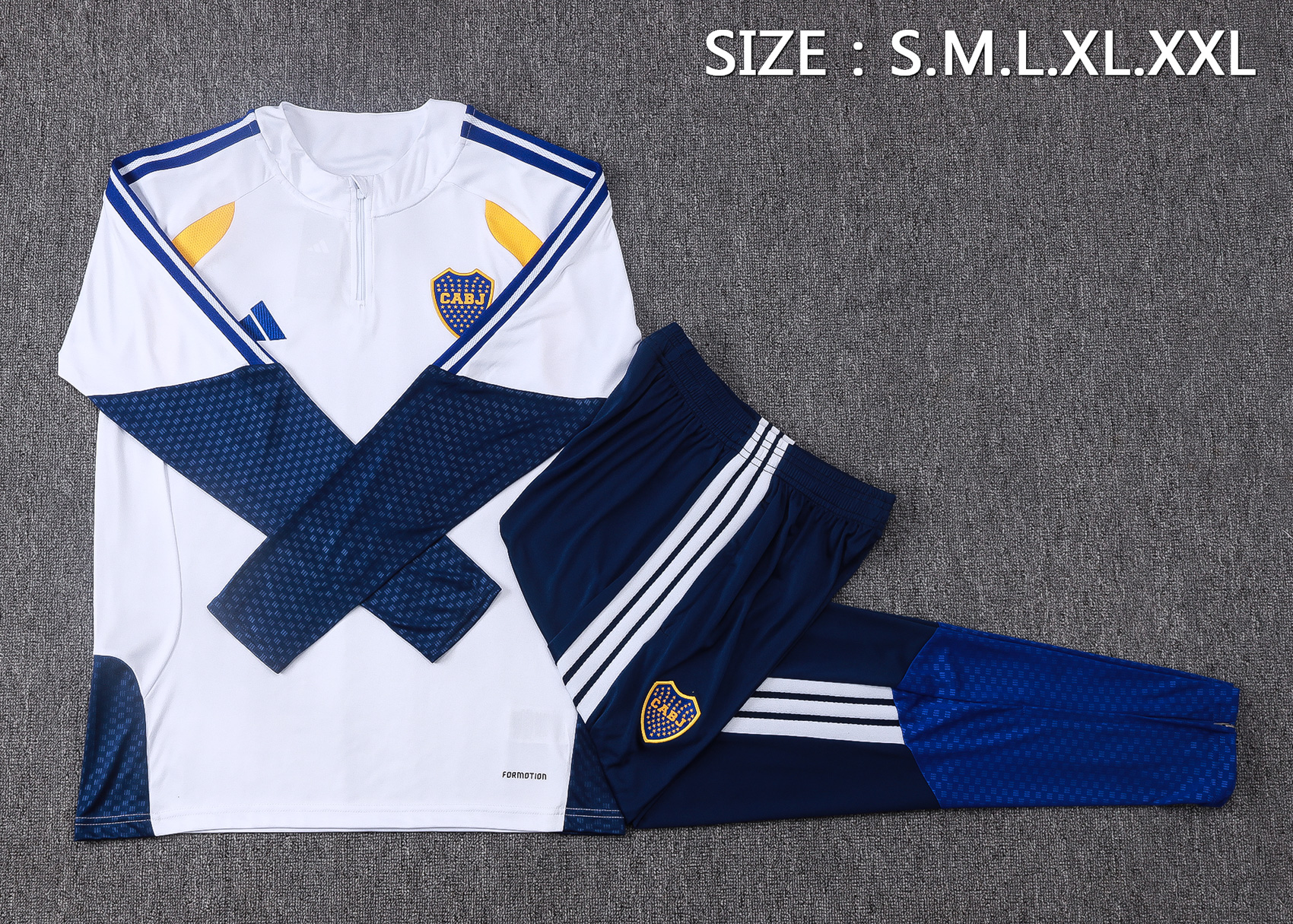 Fato de Treino Boca Juniors 26/27 Meio Zip Branco | Conjunto Completo S ao 2XL
