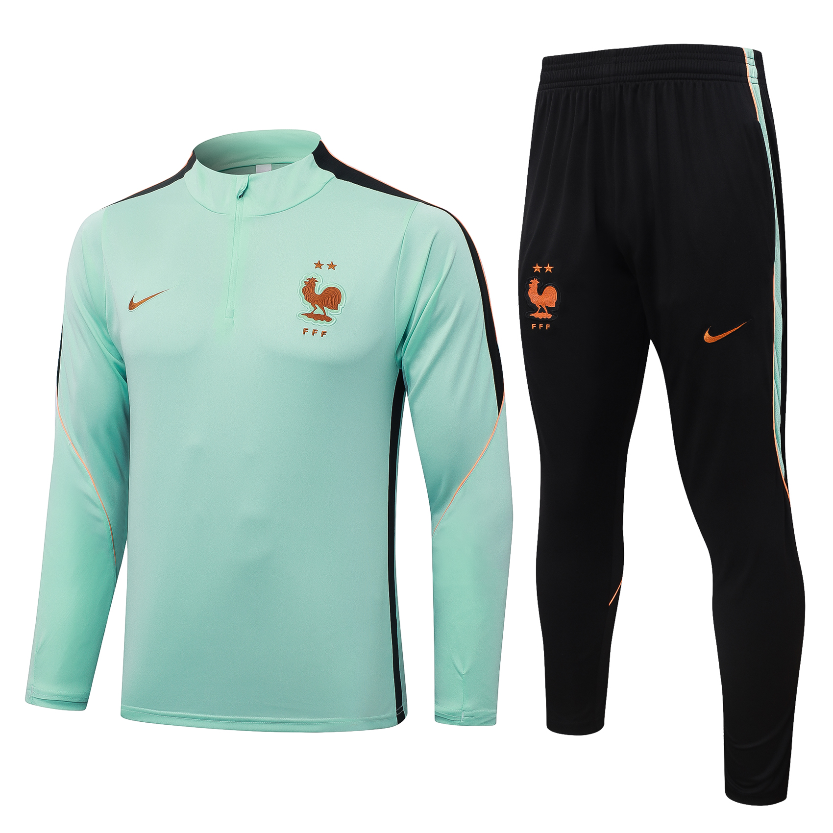 Fato de Treino França 26/27 Meio Zip Verde | Conjunto Completo S ao 2XL