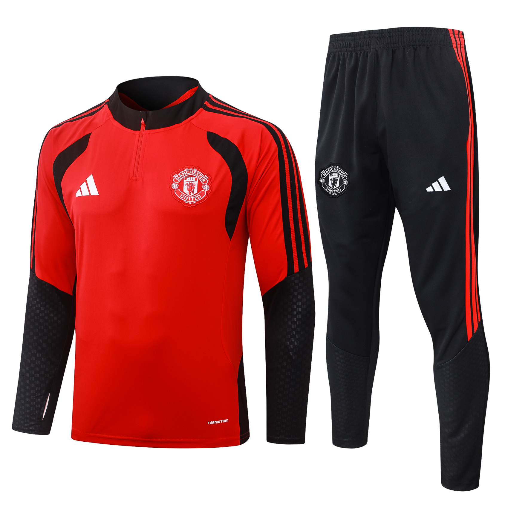 Fato de Treino Manchester United 26/27 Meio Zip Vermelho | Conjunto Completo S ao 2XL